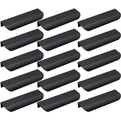 15 pcs Poignée d’Armoire, Invisible Poignées Meuble Tiroir, Poignées de porte Dissimulées Poignée Encastrée Affleurante Pour tiroirs portes d'armoires,Commode, Distance du Trou-96mm
