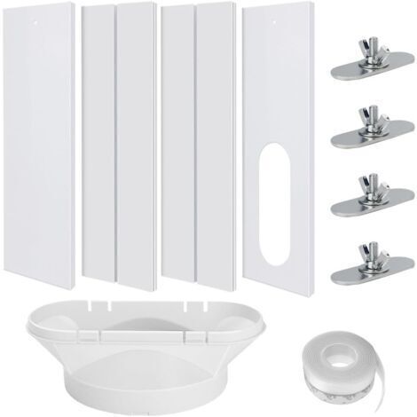 Kit Calfeutrage Climatiseur, 4PCS Joint de Fenetre Climatisation Réglable, Calfeutrage Fenetre Climatiseur, Kit Fenetre Climatiseur Mobile, Adaptateur Tuyau Climatiseur Mobile 13cm