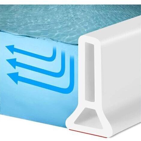 Seuil de douche en silicone couche imperméable auto-adhésive pour arrêt d'eau de douche, protection contre les éclaboussures adaptée au lavabo de la baignoire, salle de bain, hauteur 50 mm x 100 cm