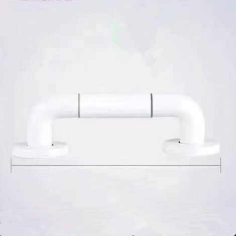 40CM blanc Barre D'appui WC, Barres D'appui de Salle de Bain avec Antidérapante, Poignée de Acier Inox, de Maintien Douche avec Cercles lumineux-avec Bride de Recouvrement