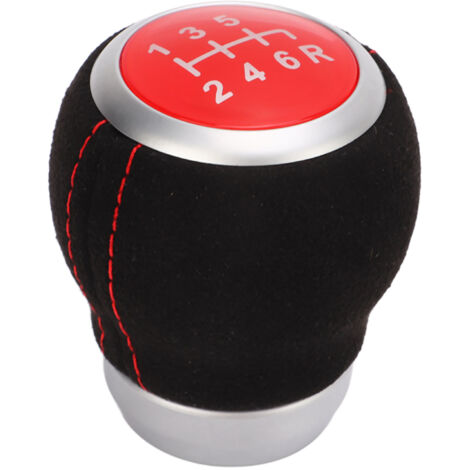 FOREHILL Tête de changement de vitesse à 6 vitesses pour voiture, anneau argenté, remplacement ergonomique et résistant à l'usure pour Subaru Red Top (1/5)
