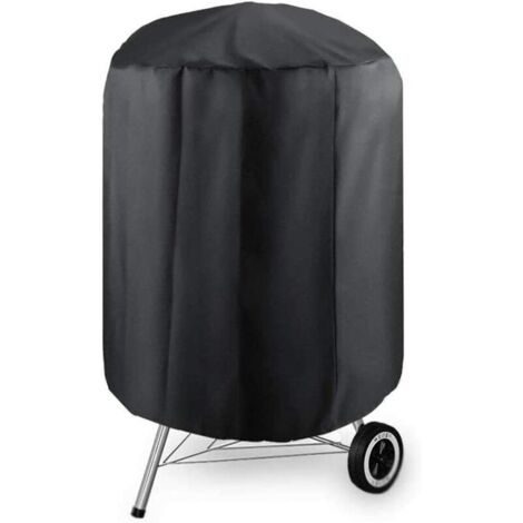 Housse Barbecue barbecook Ronde 5877CM Bâche Housse de Protection BBQ Résistante 210D Imperméable Antipoussière Anti -UV Anti-vieillissement Couverture de Grill Sangle Ajustable