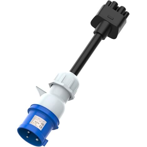 Adaptateur CEE 3 broches vers Tesla, 16 A (diamètre de la prise : 44 mm), rallonge de câble de charge pour véhicules électriques Gen 2 pour Tesla Model S/3/X/Y (1/5)