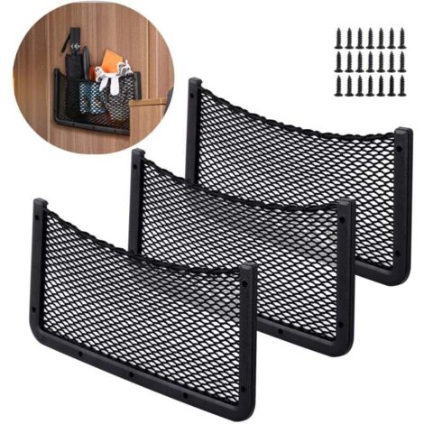 3 PCS Filet Rangement pour Voiture 40 20 CM Sac Pocket Organizer de Voiture pour Ustensiles/Camping-Cars/Bateaux/Maison (Filet élastique) NPTERBL (1/5)