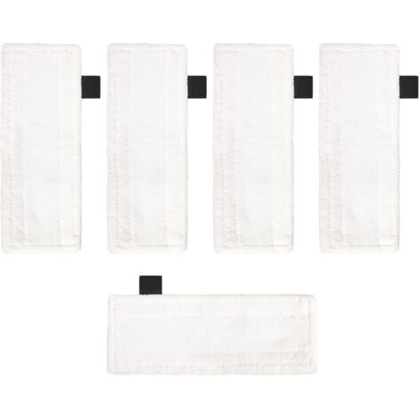Lot de 5 tampons en microfibre - Compatibles avec les nettoyeurs vapeur Karcher EasyFix SC2 SC3 SC4 SC5 - Tampons de rechange pour balai vapeur - Accessoires de nettoyage (1/5)