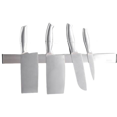 Porte Couteau Magnetique 30cm, Barre à Couteaux Aimantée, Piste Lame magnétique,Aucun perçage requis pour l'installation