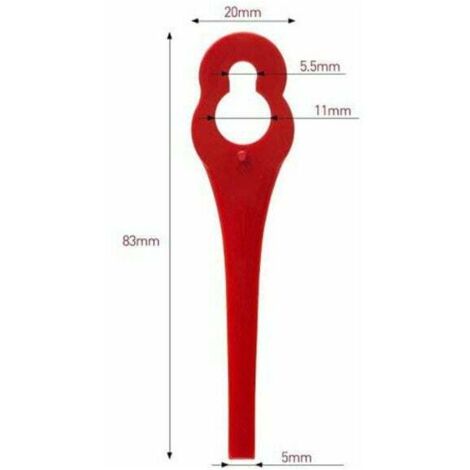 Lot de 100 Lames en Plastique de Rechange pour Coupe-Bordure Florabest LIDL FRTA 20 A1, FAT 18B3, FRT18A. (1/3)