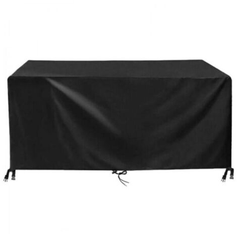 Housse Salon de Jardin Noir 420D Tissu Oxford Imperméable Rsistance Anti-UV Bache Table De Jardin Housses de Protection pour mobilier de Jardin avec Corde et Boucle de Verrouillage 152x104x71cm (1/5)