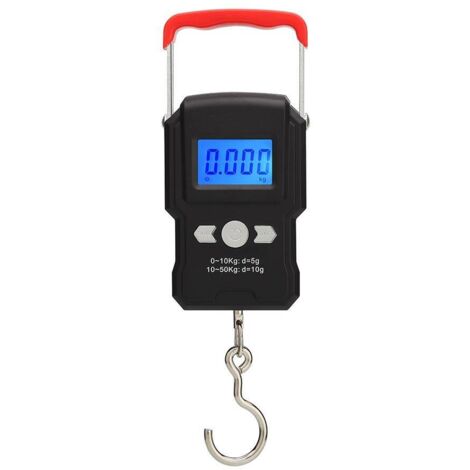 Balance de Pêche,50kg Balance pour Le Bagage Suspendu,Balance Pêche électronique avec écran LCD Rétroéclairé,Convient pour la Pêche en Plein Air (Noir)