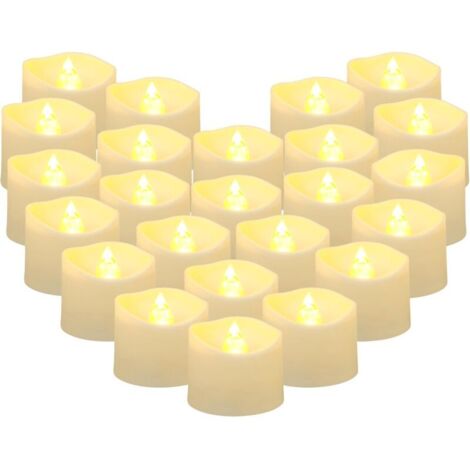 Bougies LED Flamme Vacillante Lumière, Chandelles clignotantes lampe, Bougies électriques Bougies de noël, Arbre de noël, pâques(24 pièces dans la boîte) (1/5)