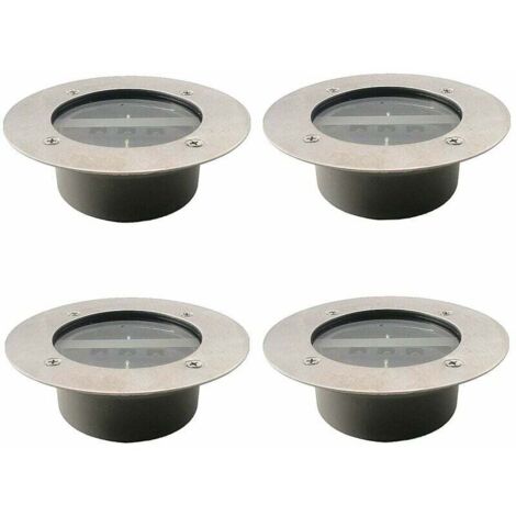 Ikodm – Projecteurs solaires étanches IP65 – Lot de 4 avec 3 LED – Lumière blanche froide – Installation sans fil facile