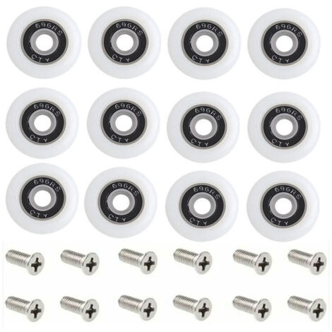 Roulettes de rechange pour porte de douche - Ensemble de 1 avec vis - Diamètre de 23 mm - Motif Starlight (1/4)