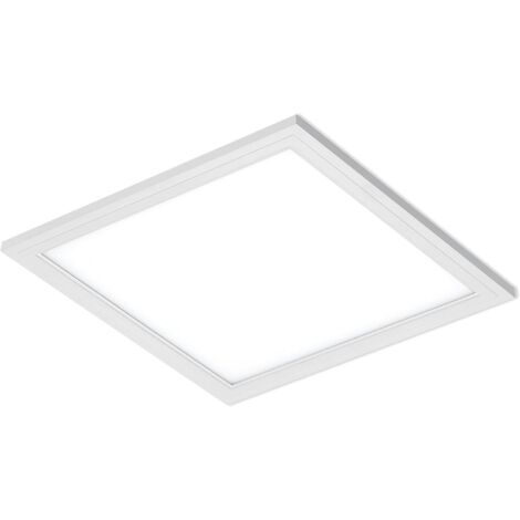 Plafonnier LED carré en blanc, Luminaire Plafonnier, Plafonnier Chambre, Plafonnier Salon, Panneau LED 20 W, 30 x 30 cm, Couleur de lumière blanc neutre (1/4)