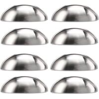8pcs Shell Shaped Knob Handle, Satin Nickel, Hides Screws, Decorate Drawer, Dresser, Cupboard, Cabinet etc. (Silver)