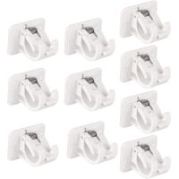 10 Pack Self-adhesive Curtain Rod Brackets No Drilling Curtain Rod Holder Wall Mounted Curtain Rod Hooks for Home Bathroom Hotel