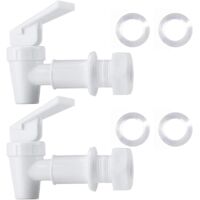BPA Free Plastic Water Faucet, Countertop Replacement Water Faucet, Household Water Bucket, Water Cooler Filtration System, Water Carafe (2 White)