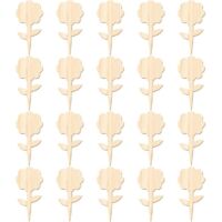 20 Pièces Étiquettes Plantes Étiquette Bamboo Garden Marquage Plantes Étiquette Marquage Forme Fleur Bambou Étiquette Marquage Ec