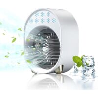 Mini Climatiseur Portable Sans Évacuation, Ventilateur Silencieux Chambre, Clim Mobile Rechargeable USB Petit Humidificateur