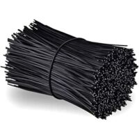 (Noir) Fil plastifié, 1 000 attaches de câble, attaches d'emballage, attaches de câble, attaches de regroupement
