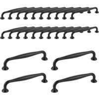 Lot de 24 Poignee de Meuble Cuisine 128MM, Poignée Meuble Cuisine, Poignee de Meuble Cuisine noir pour Armoires de Cuisine, Placard, Tiroir