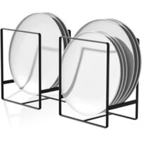 2 pièces range assiette, range assiette placard noir, support assiette, porte assiette, rangement assiettes placard, rangement assiette pour assiettes, couvercles de casseroles 14x12x12cm