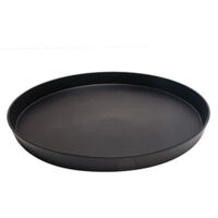 Lot de 6 bacs à plantes, bacs à eau en plastique, bacs pour pots de fleurs d'intérieur, bacs pour pots de fleurs, bain d'oiseaux, bacs de plantation, noir, diamètre 22,6 cm