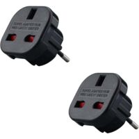Lot de 2 adaptateurs de prise Ulisem anglais vers français - Adaptateur anglais vers français - Type G vers Type C - Compact e