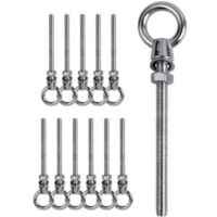 12 PCs Boulon à œil , Boulon à œil M8 x 80mm , Anneau de levage M8, Boulon à œil en acier inoxydable 304 , Crochet à visser Boulon à œil M8