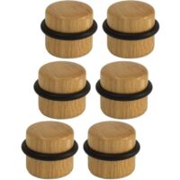 Fermaporta FOREHILL - Fermaporta adesivi in legno per pavimenti - Paraurti per porte e pareti - Confezione da 6 (rovere)