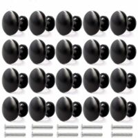 20 pezzi Pomelli per porte, cassetti, maniglie vintage da 30 mm, pomelli per mobili per mobili da cucina (nero)