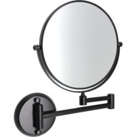 Specchio da trucco a parete, specchio da parete ingranditore illuminato, specchio da parete bifacciale 1X / 10X, specchio cosmetico girevole a 360°