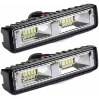 2 luci da lavoro a LED da 12 V 24 V, 16 LED, 48 W, luci da lavoro fuoristrada, impermeabili IP67, per trattori, motociclette, auto, camion, ATV, SUV (48 W)