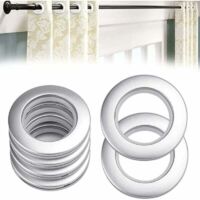 FOREHILL 50 pezzi anelli per tende in plastica, anelli per occhielli per tende da 40 mm, anelli in plastica per aste per tende, occhielli in plastica argentati per tende da finestra, doccia, spogliato