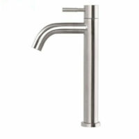 Miscelatore per lavabo, miscelatore monoforo per lavabo, miscelatore per lavabo in acciaio inox spazzolato - A1
