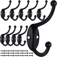 Appendiabiti in stile americano FOREHILL, 10 ganci + 20 viti per confezione