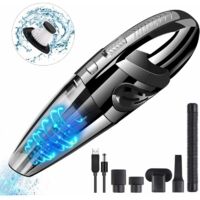 Aspirateur de voiture sans fil Home Car Aspirateur humide et sec à double usage Aspirateur à main portable haute puissance (noir-avec chargeur européen
