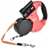VURAHOME - Laisse Double pour Chien, Laisse Rétractable pour Chien Double Laisse pour Deux Chiens Laisse pour Chien 2 Chiens Double Laisse pour Chiens sans enchevêtrement Laisse pour Chien 2 Chiens