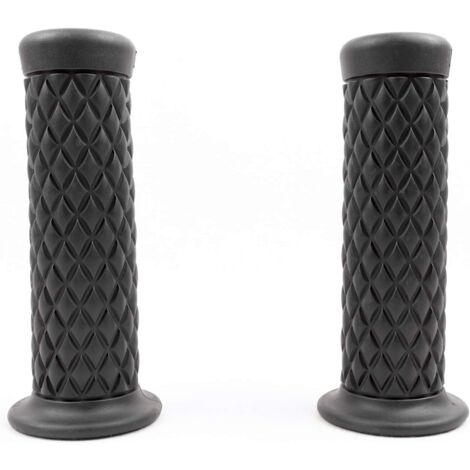 Lot de 2 poignées de guidon de moto en caoutchouc antidérapantes, universelles, pour moto tout-terrain, scooter, quatre roues (noir) (1/5)