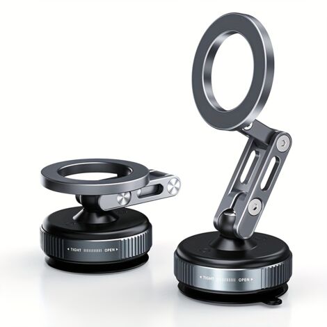 Support magnétique pour téléphone de voiture réglable à 360° avec ventouse, montage sans outil, idéal pour les conducteurs (1 pièce) (1/5)