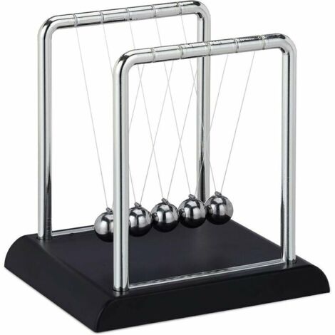 Pendule Newton, pendule de lancer du poids classique, 5 boules, décoration physique pour bureau et bureau, pendule boule, argent, 3,5 x 3,5 x ,5 cm (1/5)