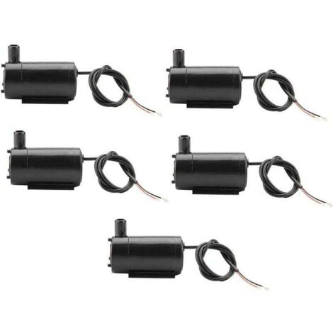 5pcs Mini Pompe à Eau, Pompe Submersible 3W 220V DC 3V-5V en Plastique pour Réservoir de Poissons Fontaine Aquarium (1/5)