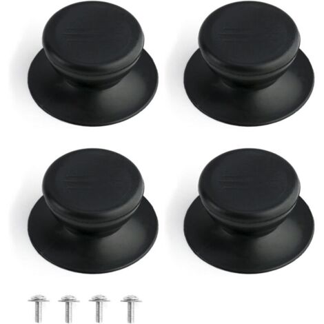 4 Pièces Bouton de Couvercle, Poignée de Rechange de Cuisine Universel, Noir