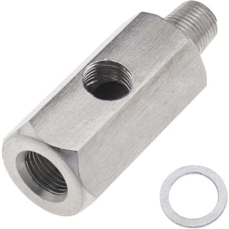 M12x1.5 1/8 NPT Té de Capteur de Pression D'Huile Adaptateur DIY Ligne Turbo Connecteur - en Acier Inoxydable (1/4)