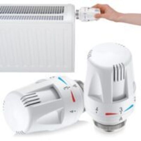 Tête thermostatique de radiateur - Valve de radiateur - Valve de radiateur : 2 pièces - Tête thermostatique de radiateur - Tête de rechange - Thermostat de radiateur M30 x 1,5 - Thermostat de (1/5)