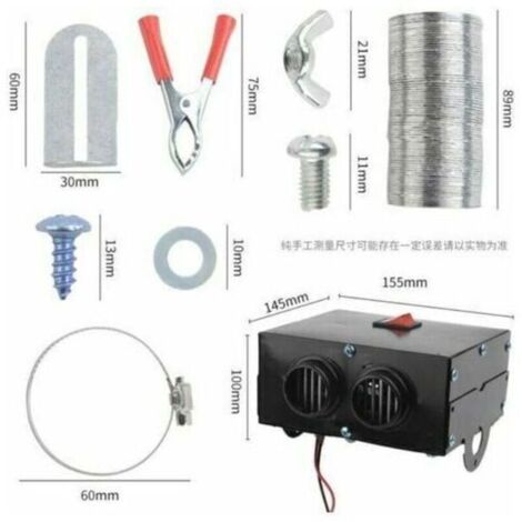 Chauffage 12V Voiture - Dégivreur Pare-brise 2 En 1 Avec Ventilateur - Appareil Portable Pour Camion, Camping-car, Auto - 3