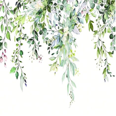 Rideau de douche 1 pièce, motif feuille fraîche nordique, polyester imprimé numérique eucalyptus, séparateur de salle de bain 180200cm (1/5)