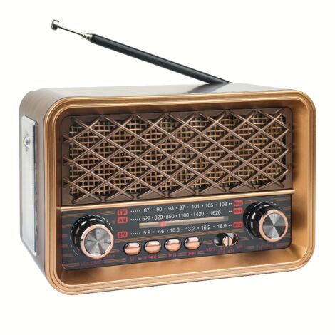 Haut-parleur Style Rétro  Petite Radio Portable avec Lampe de Poche LED, Batterie Rechargeable, Non, Convient pour Cuisine, Bureau, Chambre, Fêtes, Extérieur (1/5)