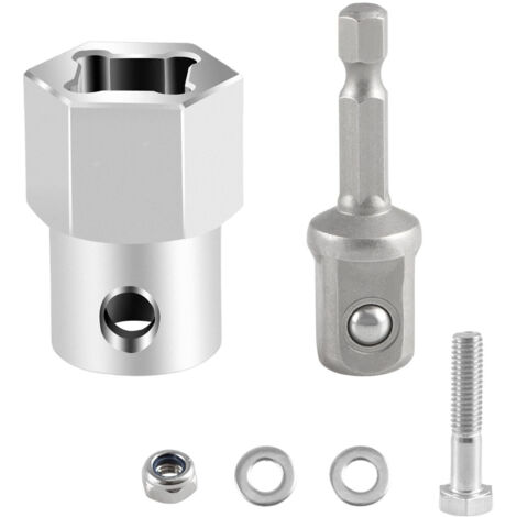 Adaptateur de perceuse sans fil avec manivelle de cric de remorque à enroulement supérieur en acier inoxydable amélioré et embout adaptateur de douille de 1/2 pouce (1/5)