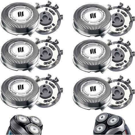6 têtes de rasoir de rechange SH30/50, compatibles avec les rasoirs électriques Philips séries 1000, 2000, 3000, 5000 et modèles AT8xx/AT7xx, lames pointues, non originales. (1/4)