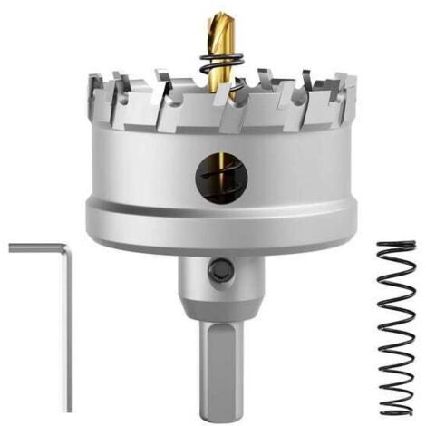 Scie cloche haute performance en carbure de tungstène (65 mm), scie cloche TCT. Idéale pour l'acier inoxydable et les treillis métalliques. (1/4)